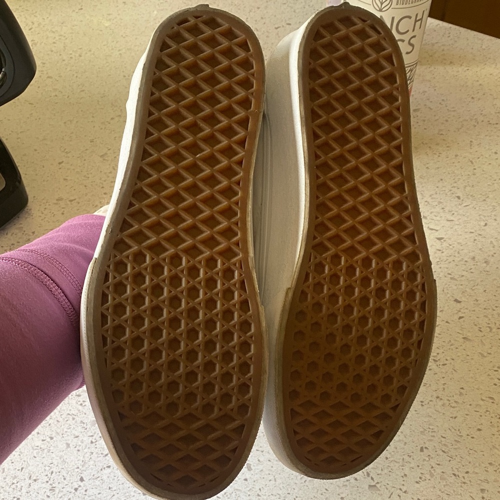 Women's White Platform Vans - Picture 6 of 6